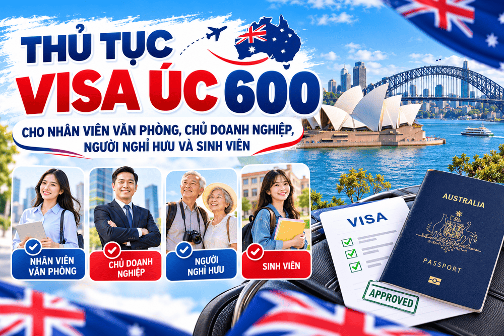 THỦ TỤC VISA ÚC 600 CHO NHÂN VIÊN VĂN PHÒNG, CHỦ DOANH NGHIỆP, NGƯỜI NGHỈ HƯU VÀ SINH VIÊN